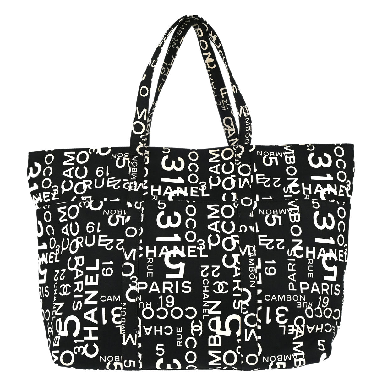 Chanel 2002-2003 Black Canvas By Sea Tote Bag