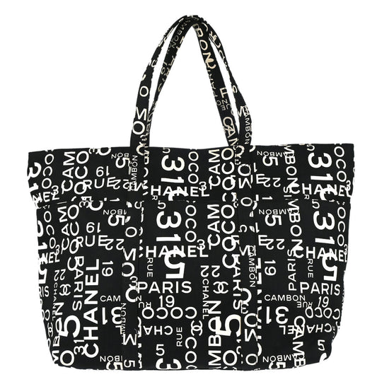 Chanel 2002-2003 Black Canvas By Sea Tote Bag