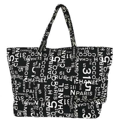 Chanel 2002-2003 Black Canvas By Sea Tote Bag