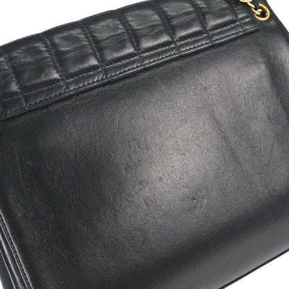 Chanel 2000-2002 Black Lambskin Choco Bar Mademoiselle Lock Accordion Flap Bag