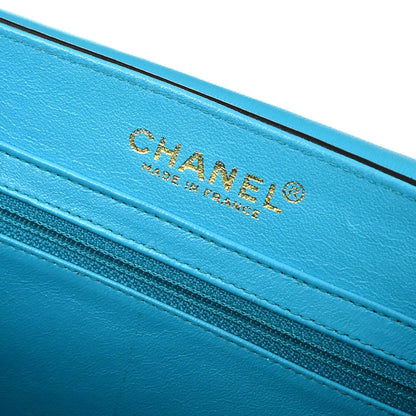 Chanel 2000-2002 Black Lambskin Choco Bar Mademoiselle Lock Accordion Flap Bag