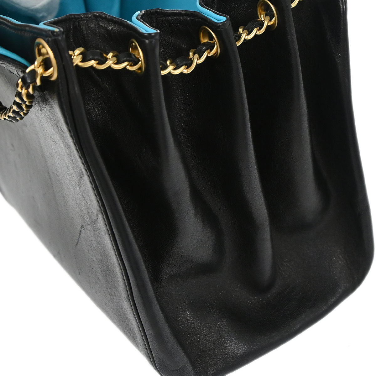 Chanel 2000-2002 Black Lambskin Choco Bar Mademoiselle Lock Accordion Flap Bag