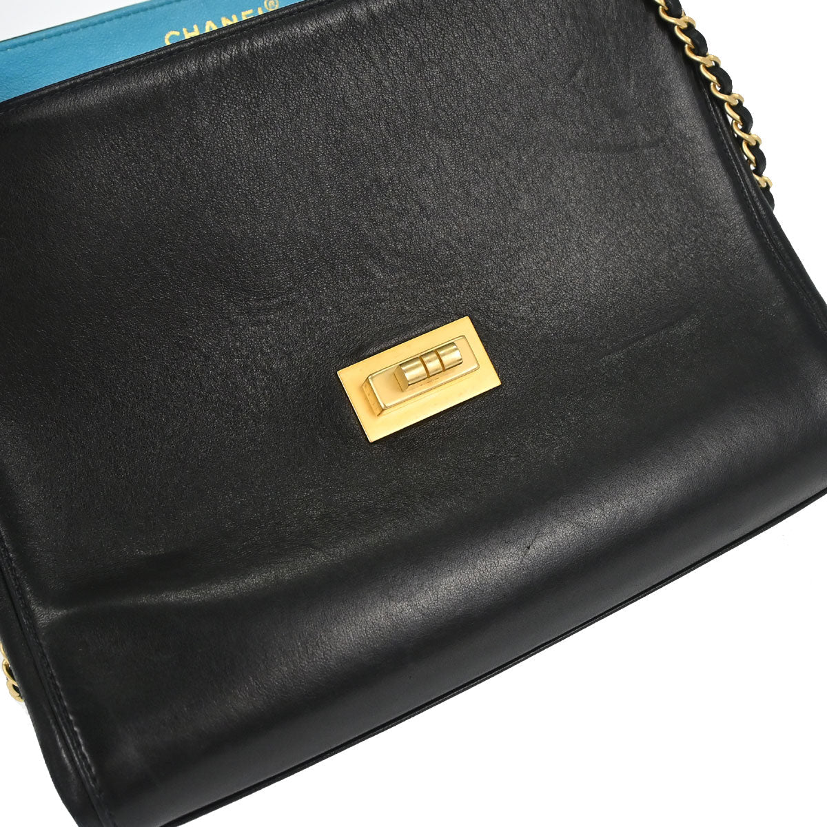 Chanel 2000-2002 Black Lambskin Choco Bar Mademoiselle Lock Accordion Flap Bag