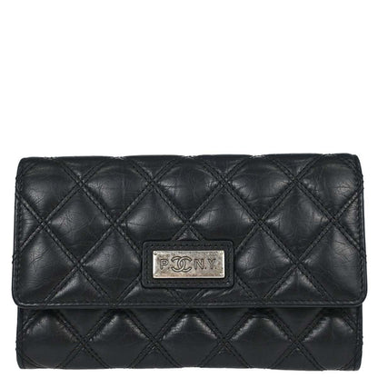 Chanel 2005-2006 Black Calfskin Paris P.NY Coin Purse Wallet