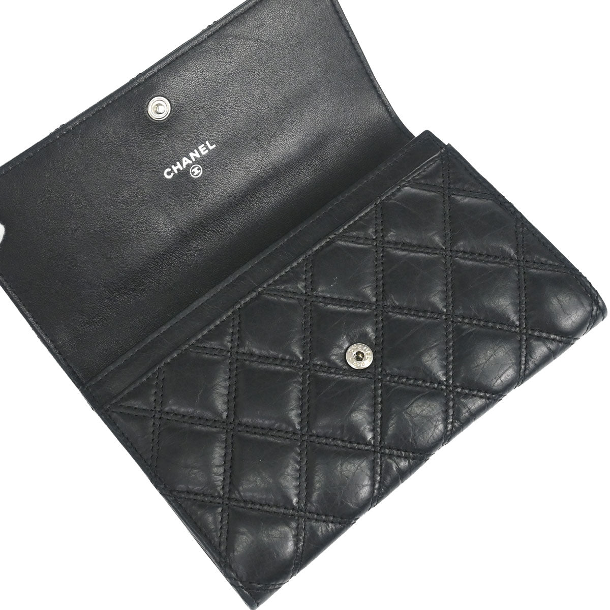 Chanel 2005-2006 Black Calfskin Paris P.NY Coin Purse Wallet