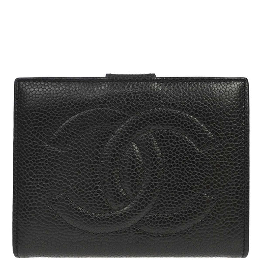 Chanel 1994-1996 Black Caviar Skin Bifold Wallet