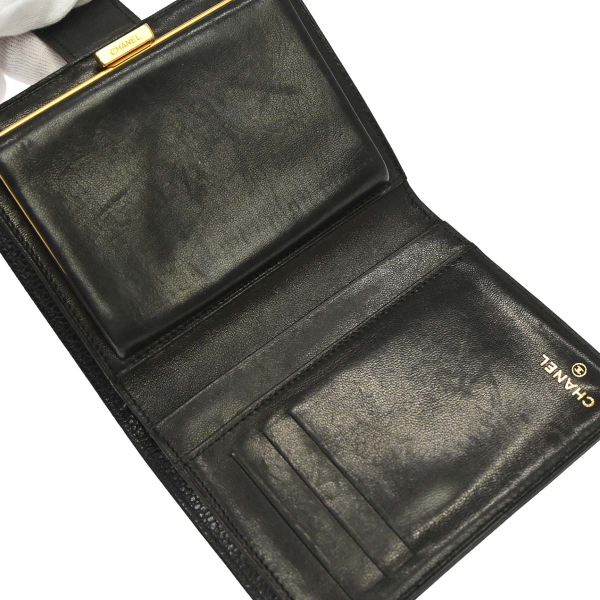 Chanel Black Caviar Skin Bifold Wallet