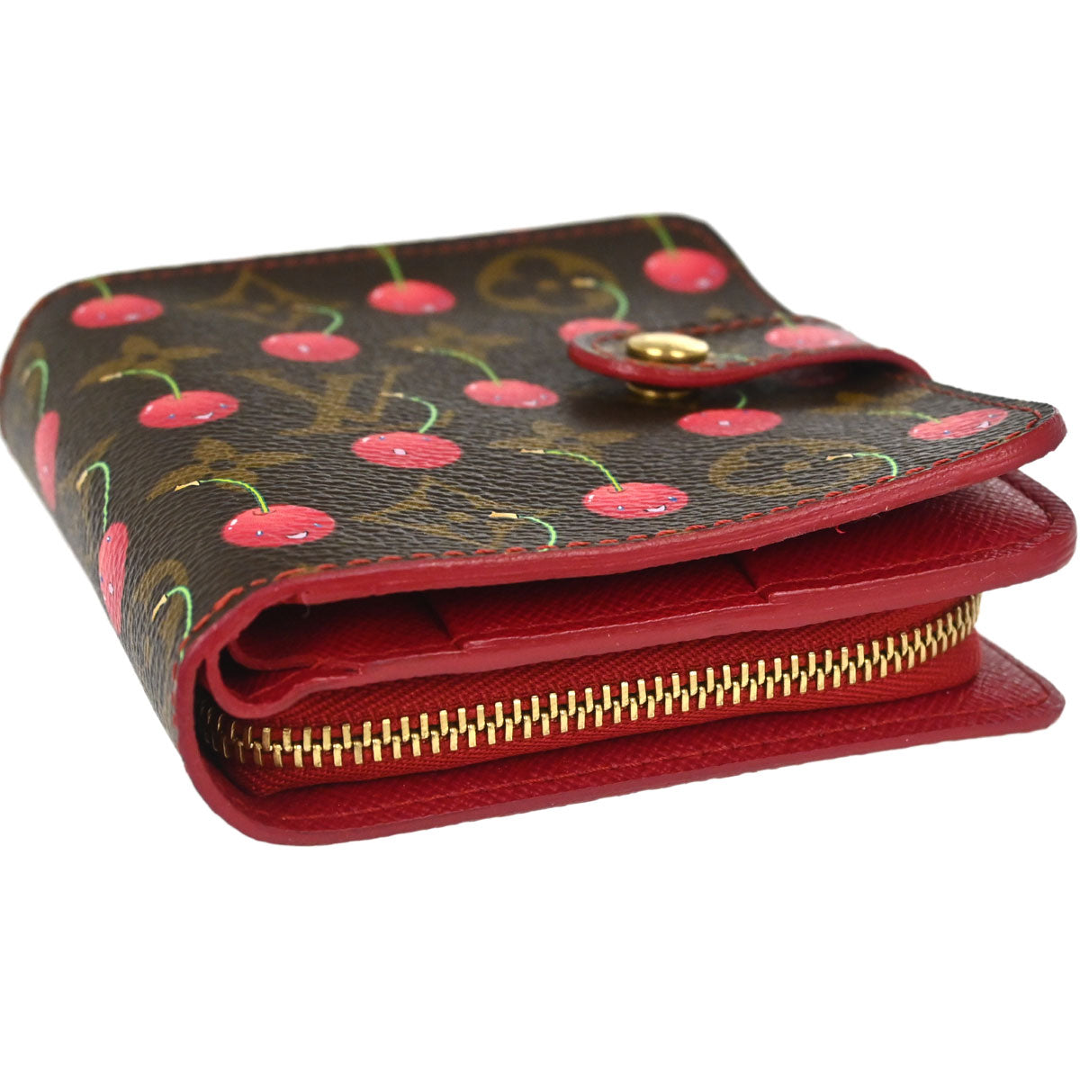 Louis Vuitton 2005 Monogram Cherry Compact Zip Wallet M95005