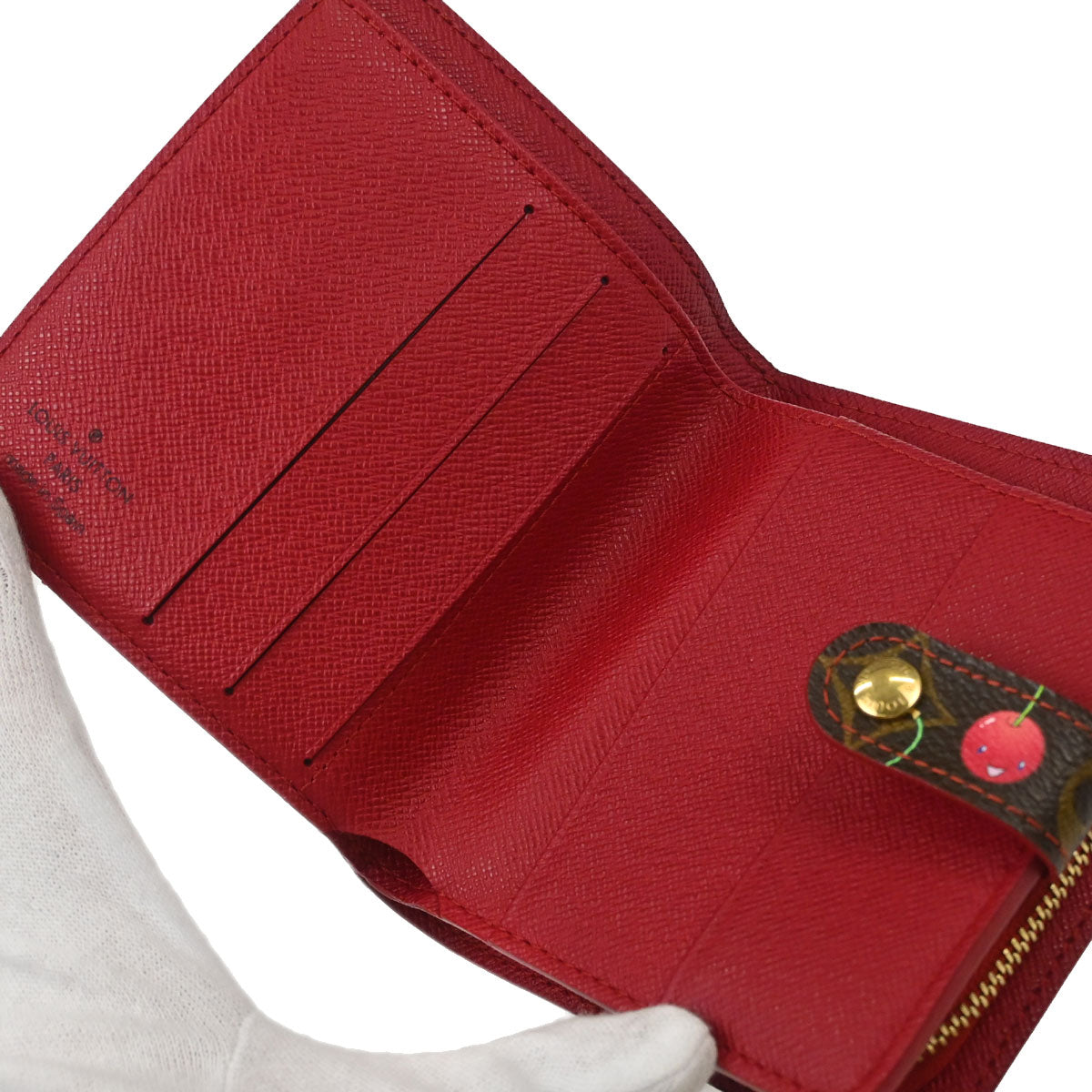 Louis Vuitton 2005 Monogram Cherry Compact Zip Wallet M95005