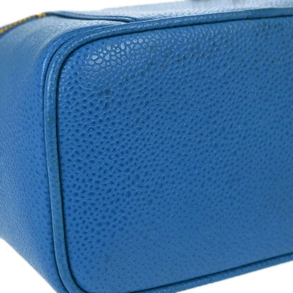 Chanel 1997-1999 Blue Caviar Skin Timeless Vanity Handbag
