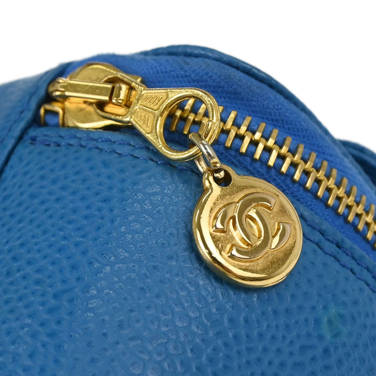 Chanel 1997-1999 Blue Caviar Skin Timeless Vanity Handbag