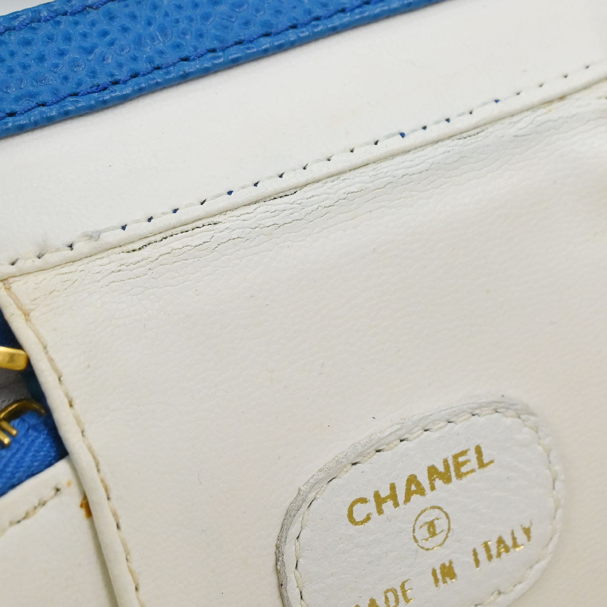 Chanel 1997-1999 Blue Caviar Skin Timeless Vanity Handbag