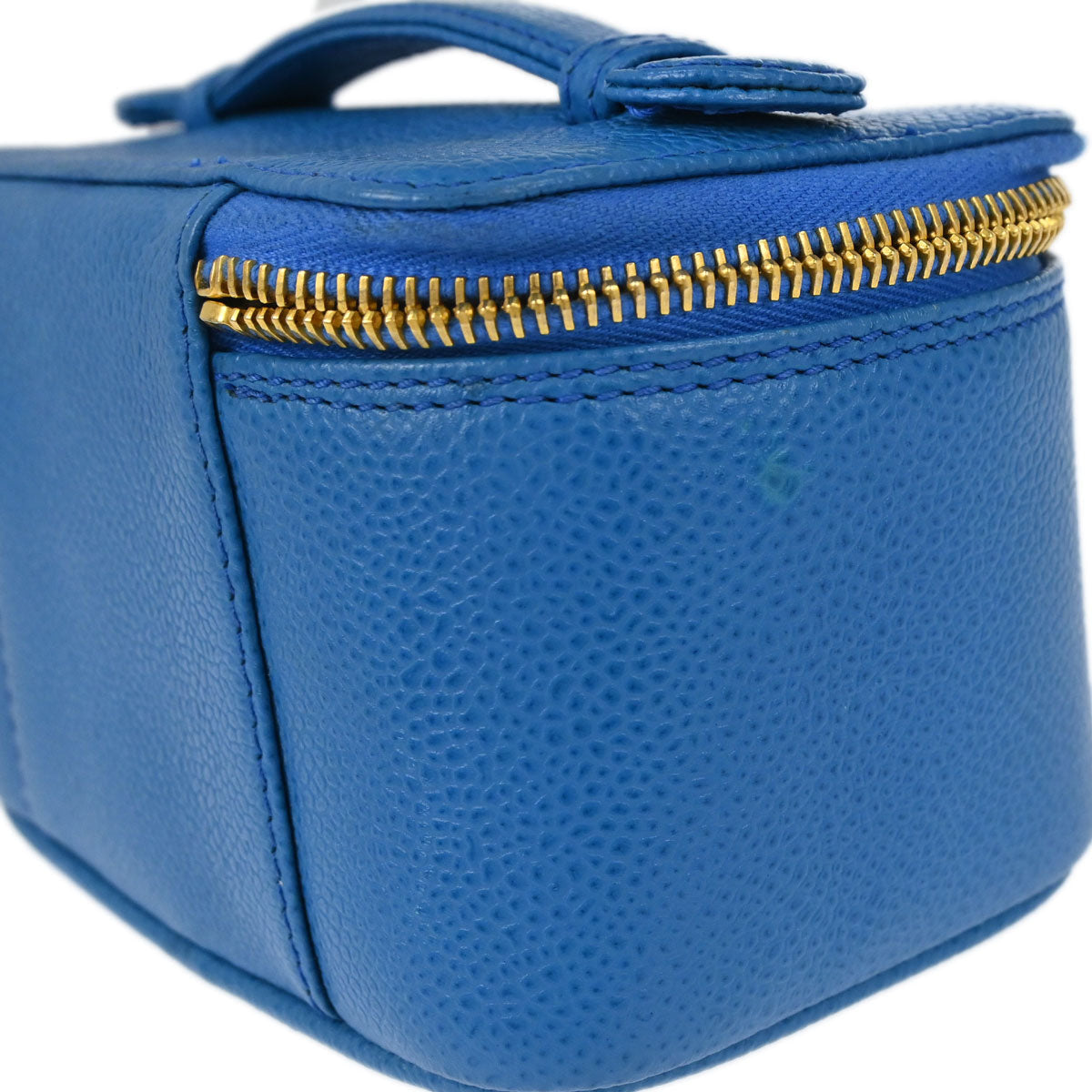 Chanel 1997-1999 Blue Caviar Skin Timeless Vanity Handbag