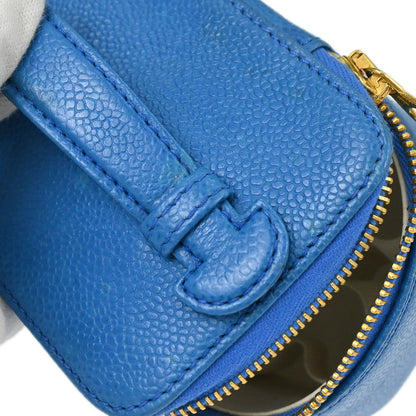 Chanel 1997-1999 Blue Caviar Skin Timeless Vanity Handbag