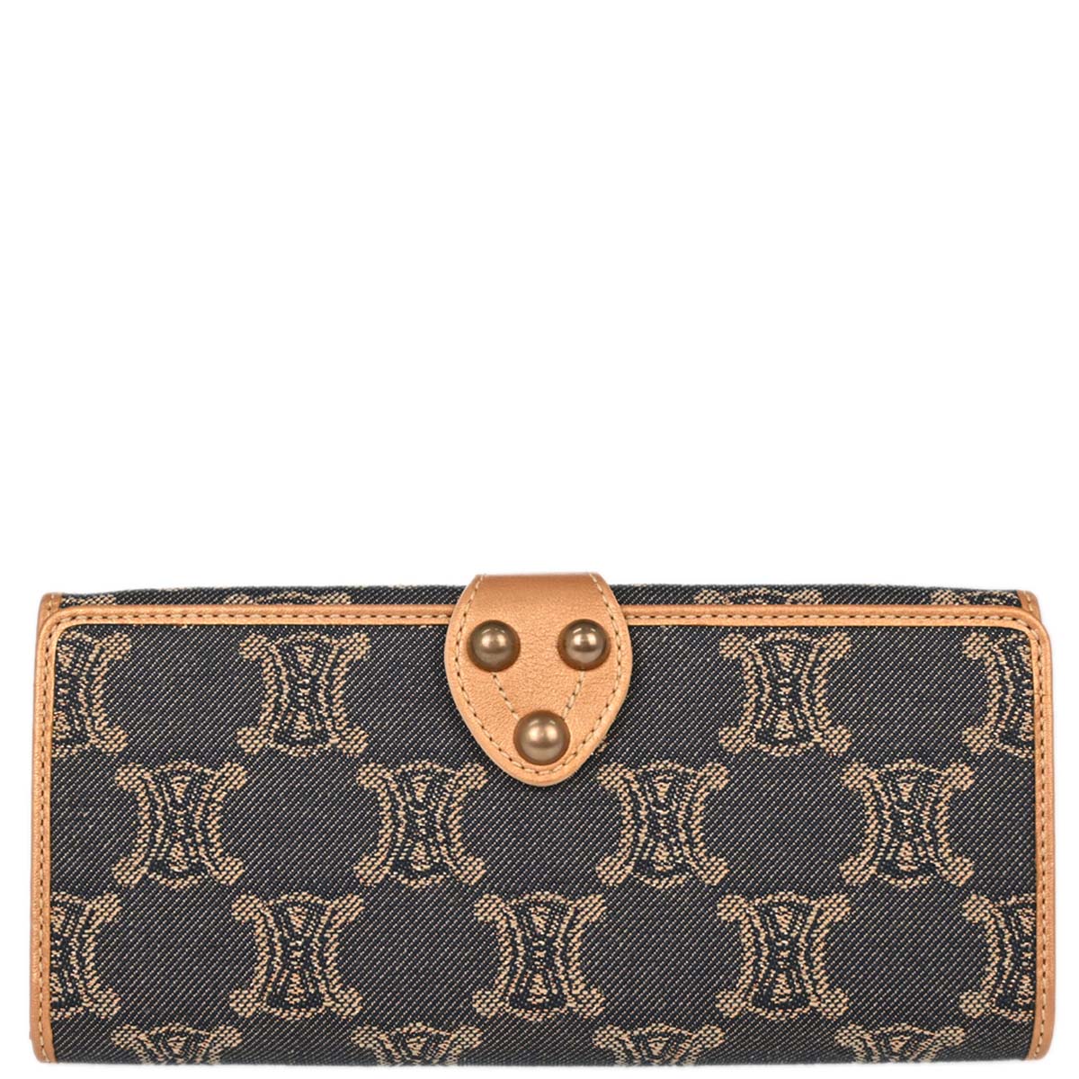 Celine * Blue Denim Macadam Long Bifold Wallet