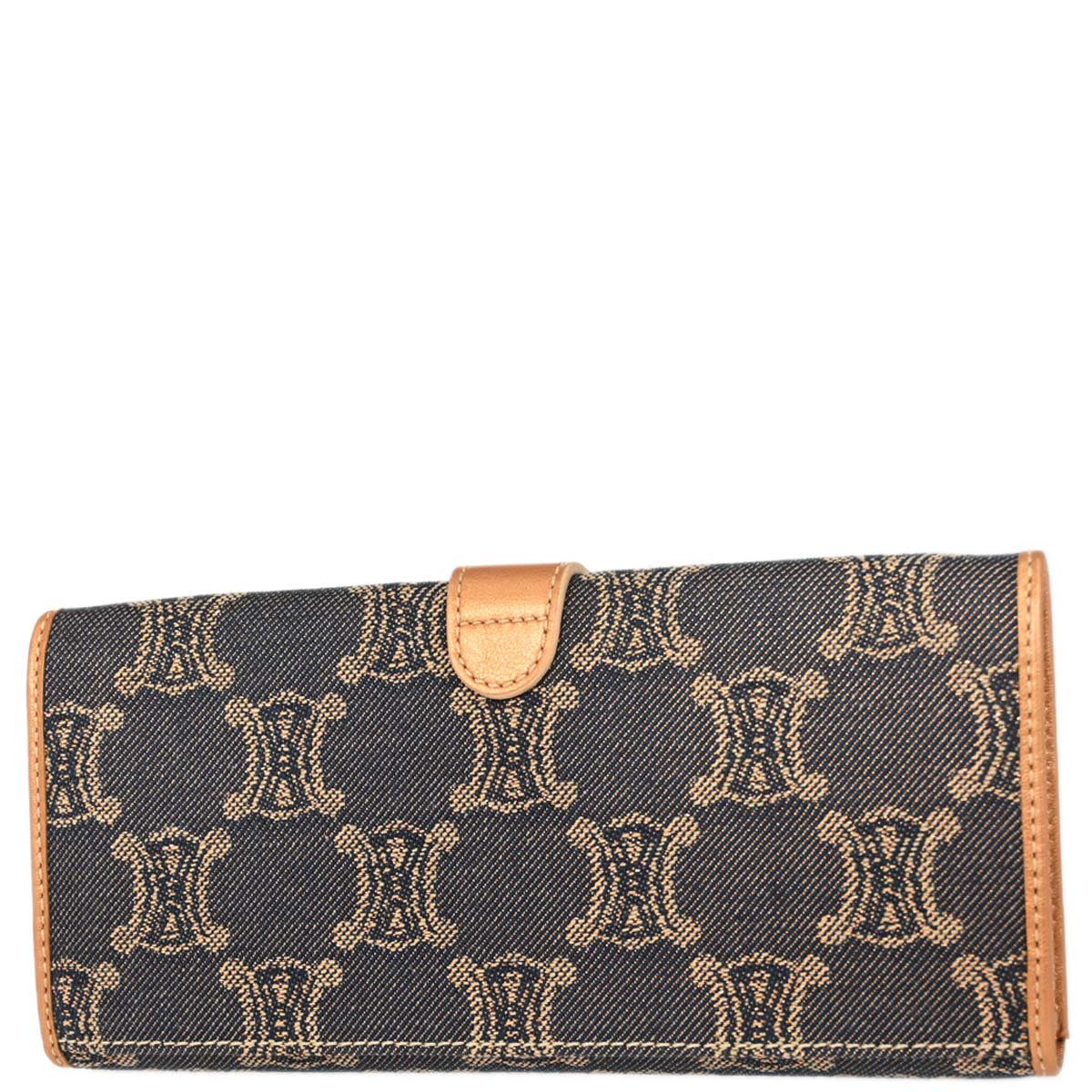 Celine * Blue Denim Macadam Long Bifold Wallet