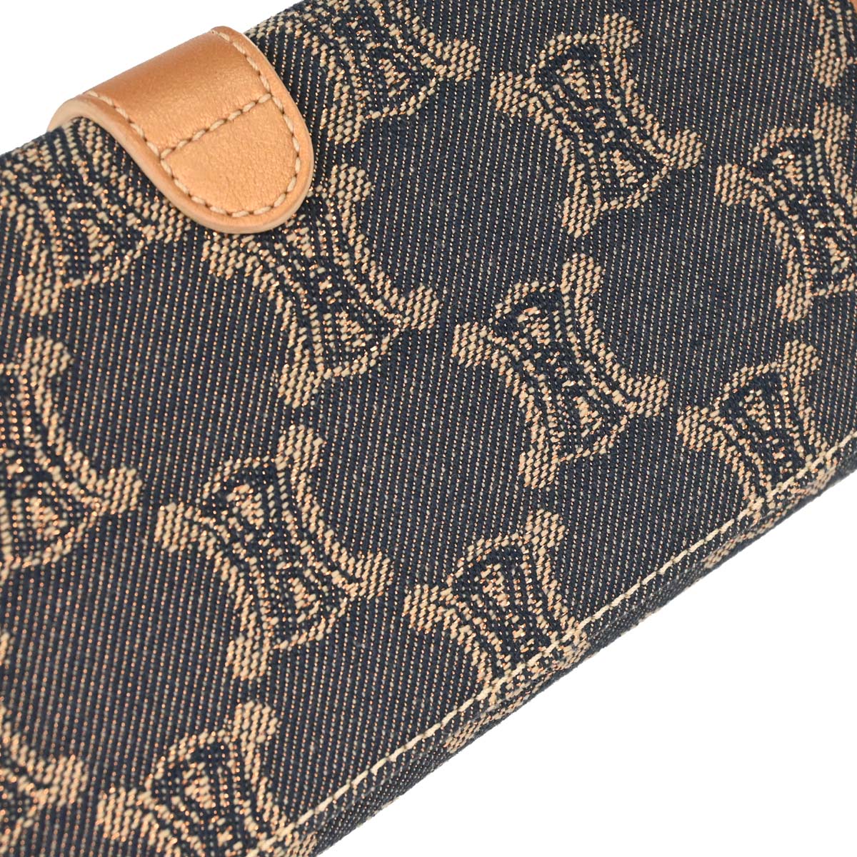 Celine * Blue Denim Macadam Long Bifold Wallet