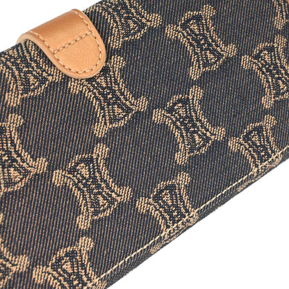 Celine * Blue Denim Macadam Long Bifold Wallet