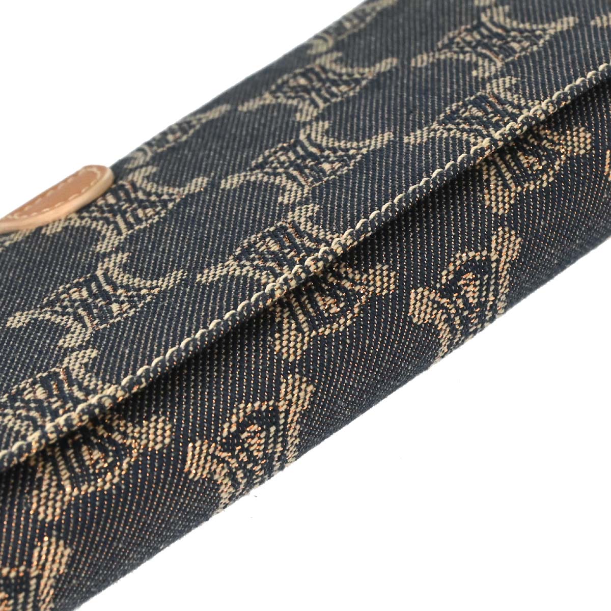 Celine * Blue Denim Macadam Long Bifold Wallet