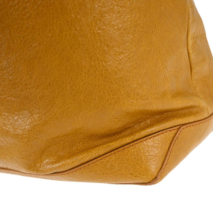 Balenciaga Brown Lambskin Courier Shoulder Bag