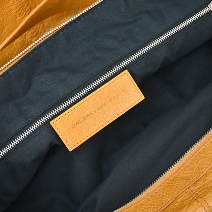 Balenciaga Brown Lambskin Courier Shoulder Bag