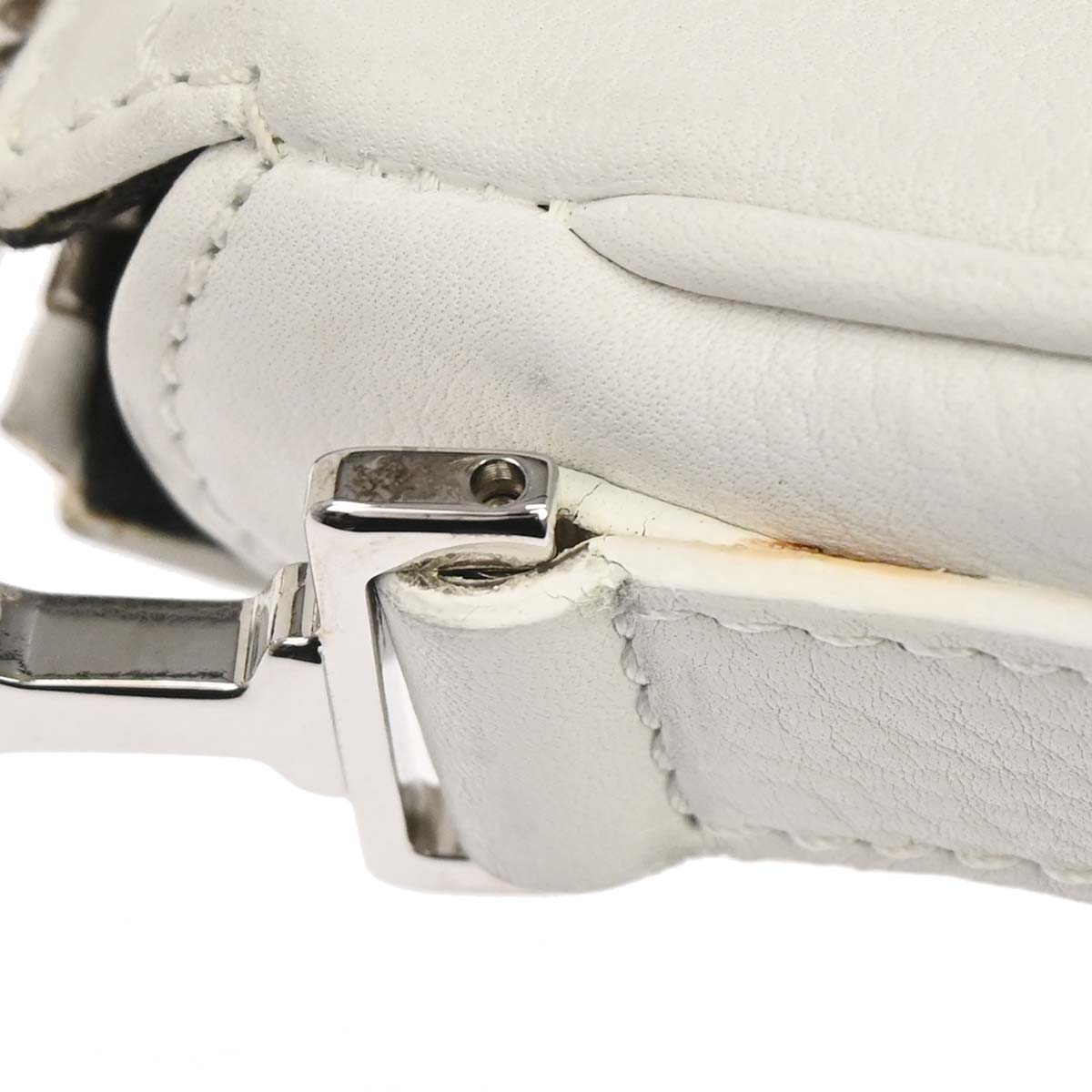 Christian Dior White Leather Handbag