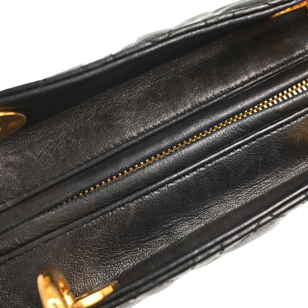 Christian Dior Black Lambskin Medium Lady Dior Cannage 2way Shoulder Handbag