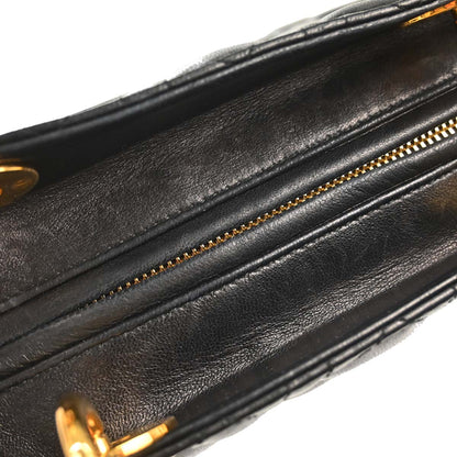 Christian Dior Black Lambskin Medium Lady Dior Cannage 2way Shoulder Handbag