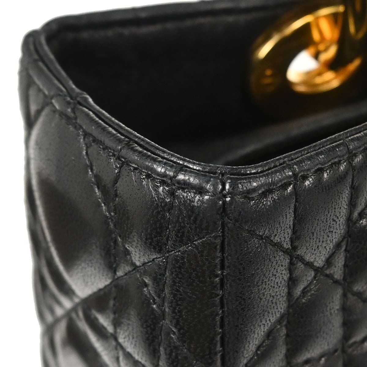 Christian Dior Black Lambskin Medium Lady Dior Cannage 2way Shoulder Handbag