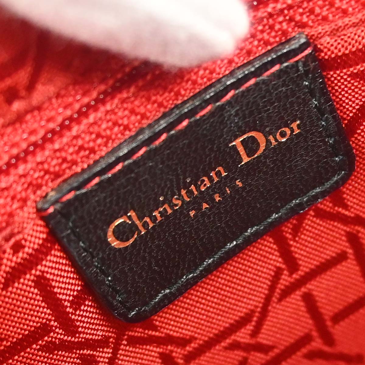 Christian Dior Black Lambskin Medium Lady Dior Cannage 2way Shoulder Handbag