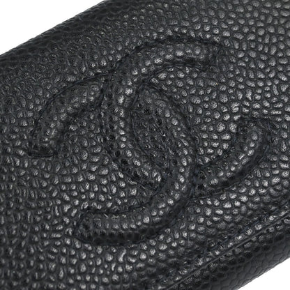 Chanel 2000-2002 Key Case Black Caviar Skin Small Good