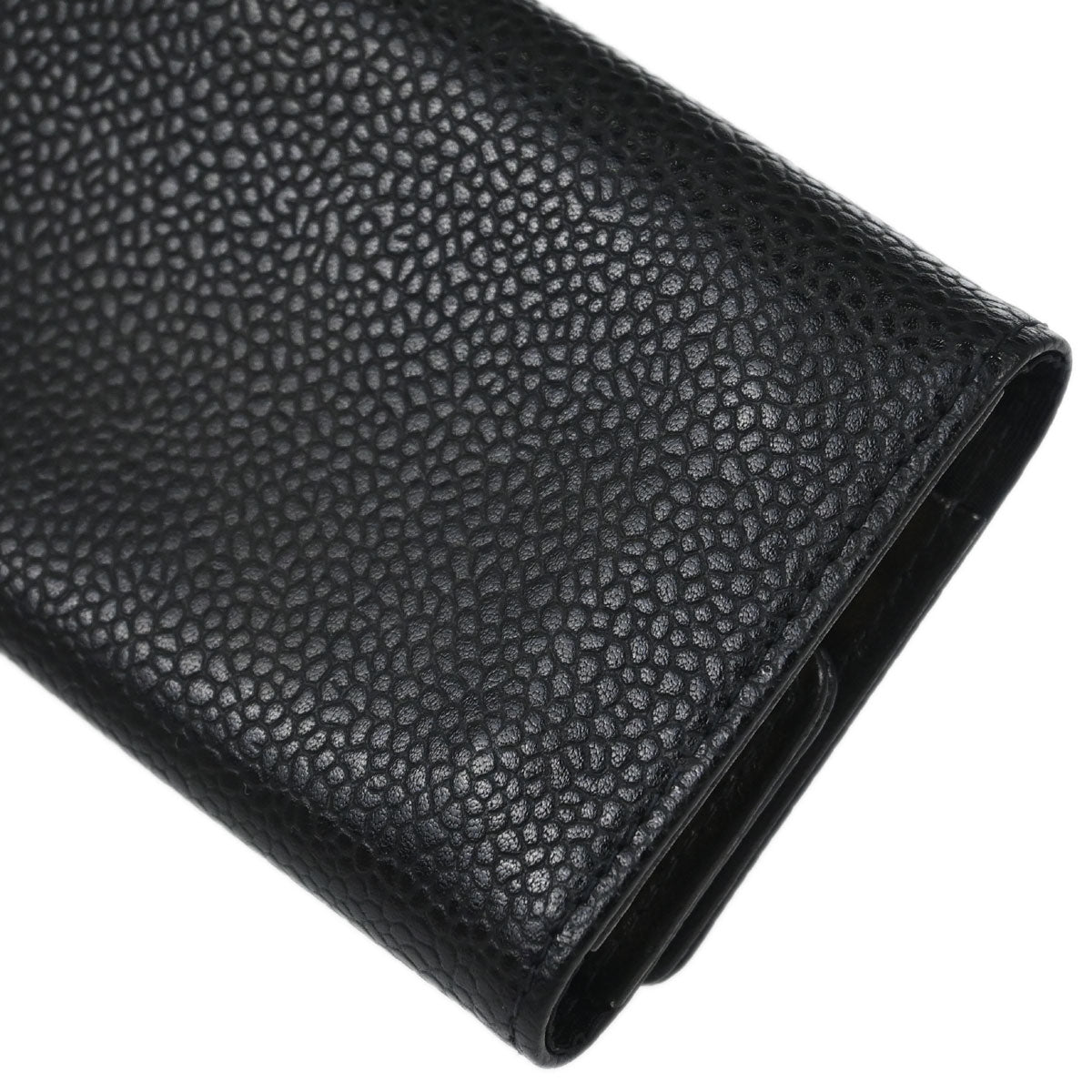 Chanel 2000-2002 Key Case Black Caviar Skin Small Good