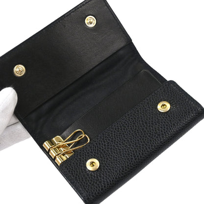 Chanel 2000-2002 Key Case Black Caviar Skin Small Good