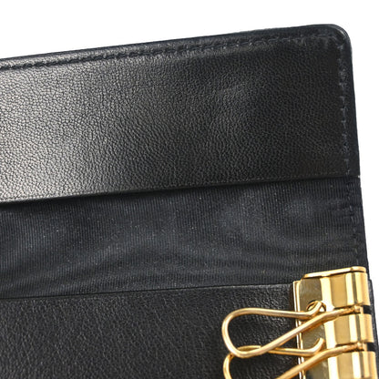 Chanel 2000-2002 Key Case Black Caviar Skin Small Good