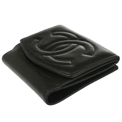 Chanel 1994-1996 Bifold Wallet Black Lambskin