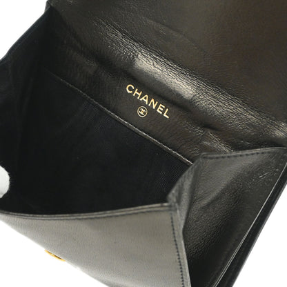 Chanel 1994-1996 Bifold Wallet Black Lambskin