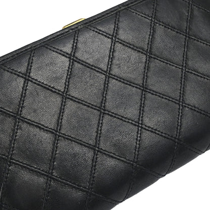 Chanel Black Lambskin Bicolore Long Bifold Wallet