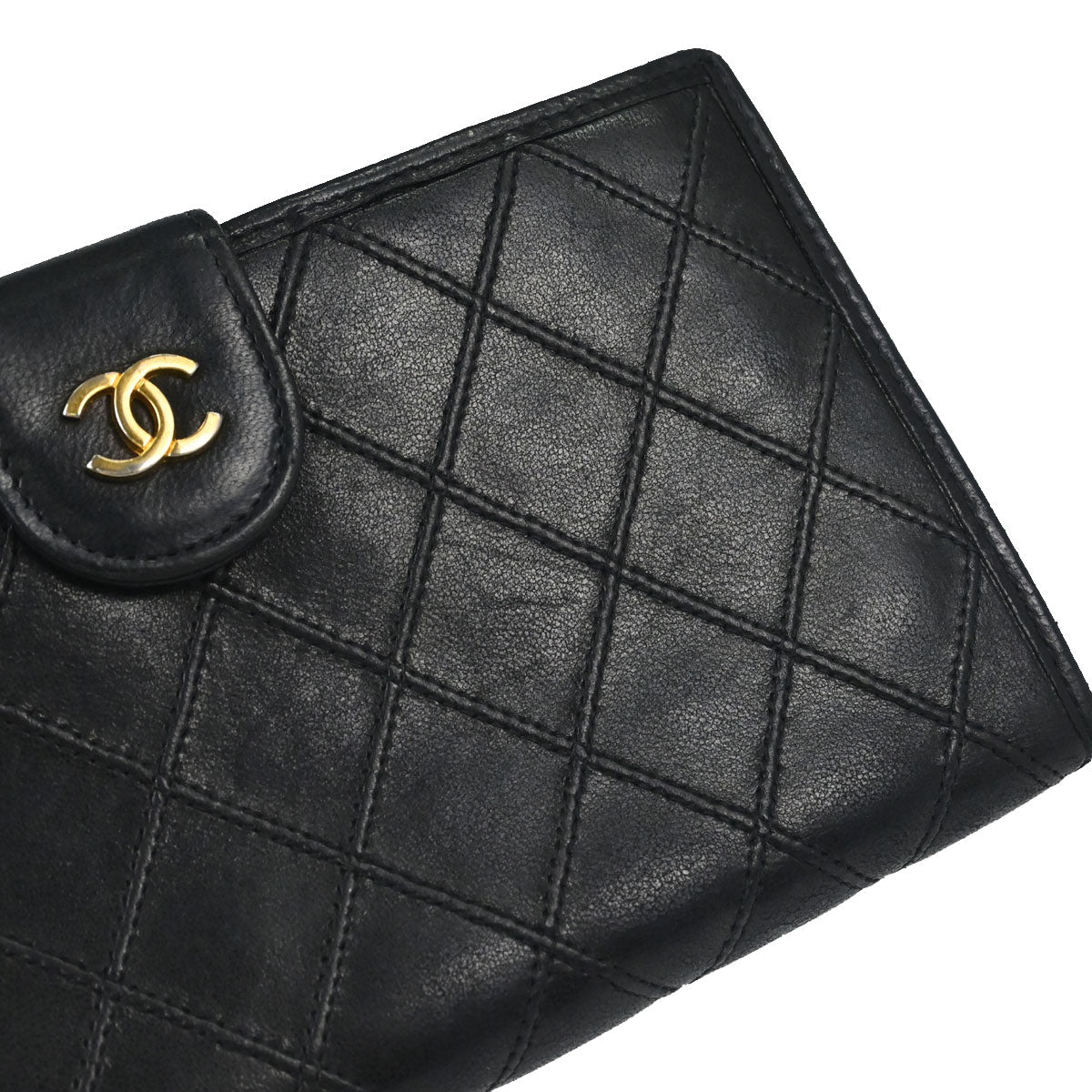 Chanel Black Lambskin Bicolore Long Bifold Wallet