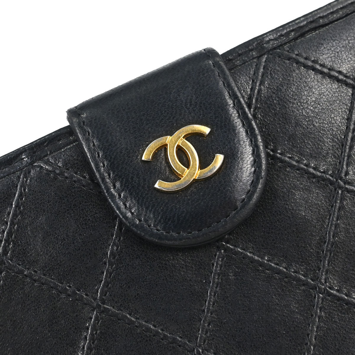 Chanel Black Lambskin Bicolore Long Bifold Wallet
