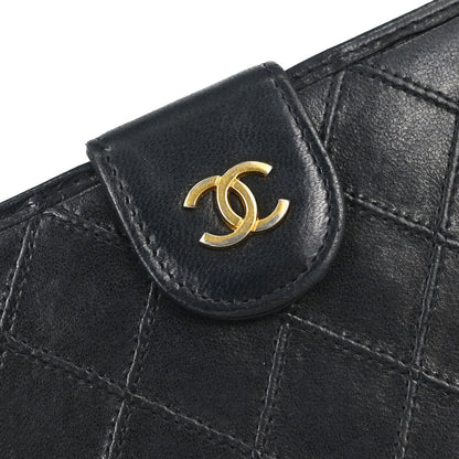 Chanel Black Lambskin Bicolore Long Bifold Wallet