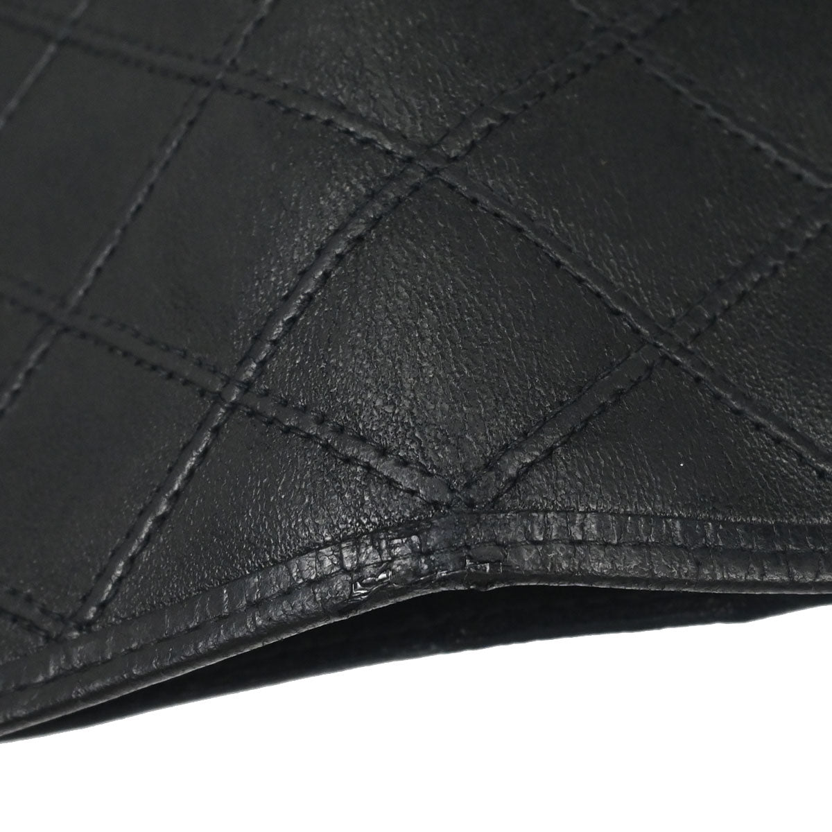 Chanel Black Lambskin Bicolore Long Bifold Wallet