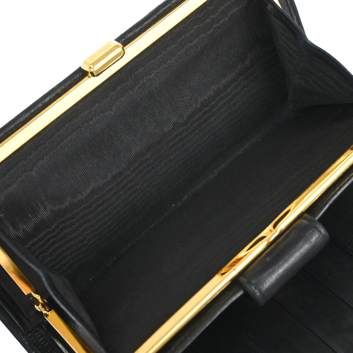 Chanel Black Lambskin Bicolore Long Bifold Wallet
