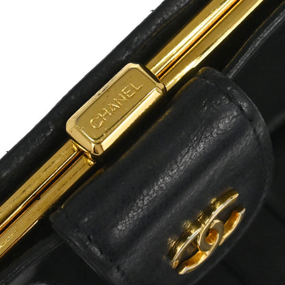 Chanel Black Lambskin Bicolore Long Bifold Wallet
