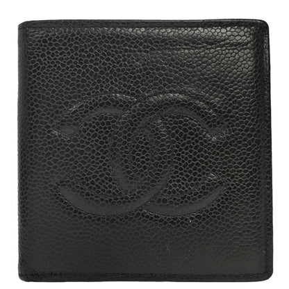 Chanel Black Caviar Skin Bifold Wallet