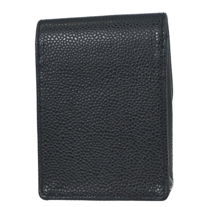 Chanel 2000-2002 Black Caviar Skin Cigarette Case Small Good