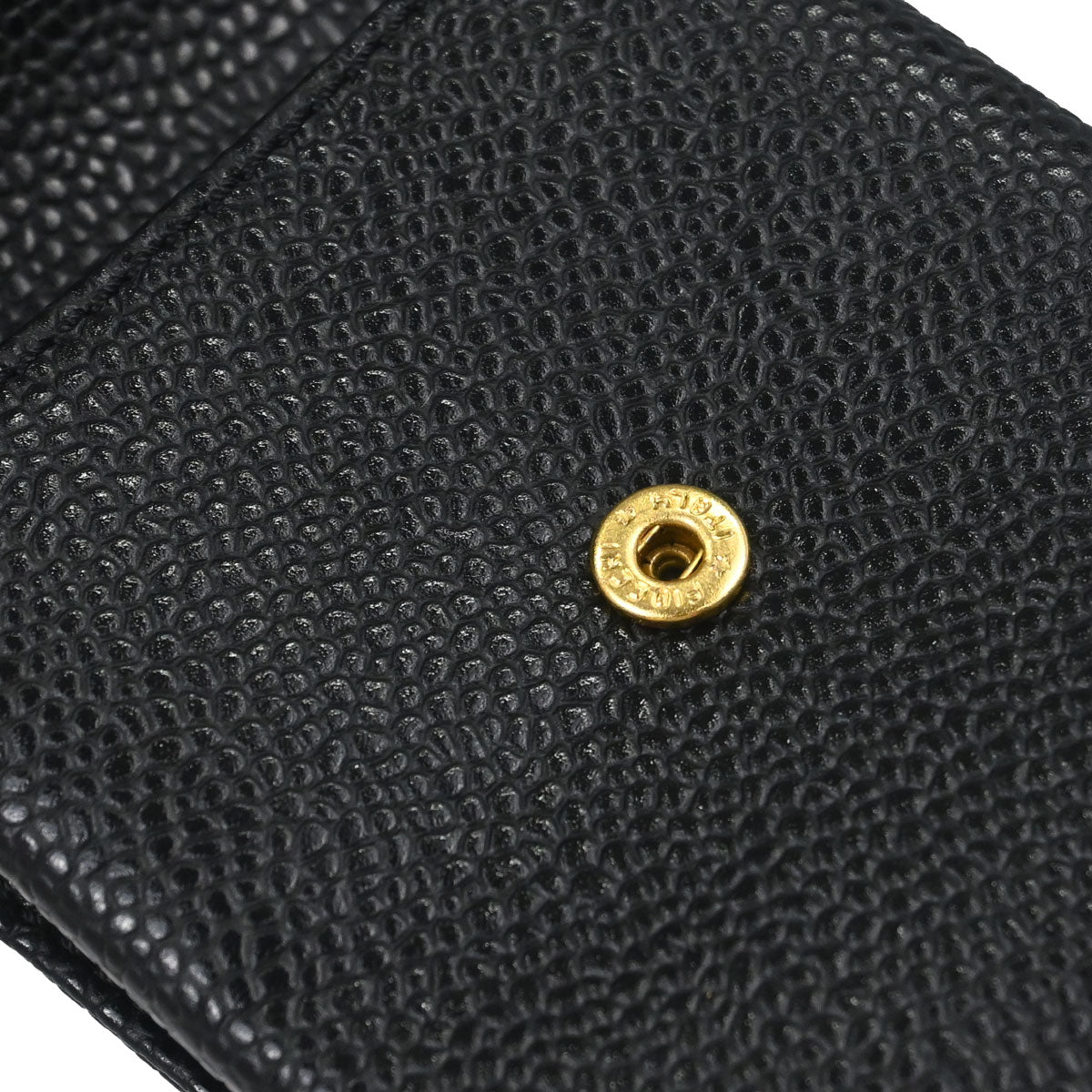 Chanel 2000-2002 Black Caviar Skin Cigarette Case Small Good