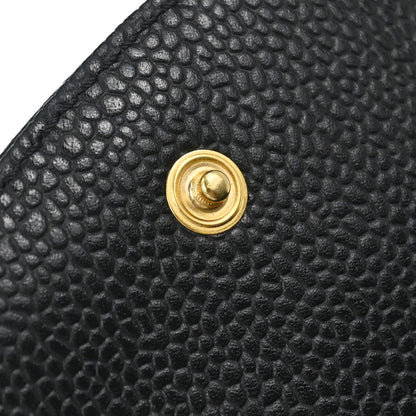 Chanel 2000-2002 Black Caviar Skin Cigarette Case Small Good