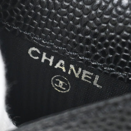 Chanel 2000-2002 Black Caviar Skin Cigarette Case Small Good
