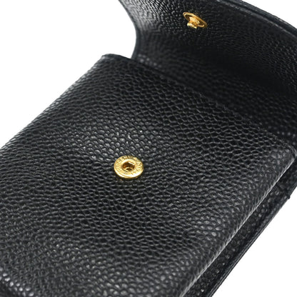 Chanel 2000-2002 Black Caviar Skin Cigarette Case Small Good