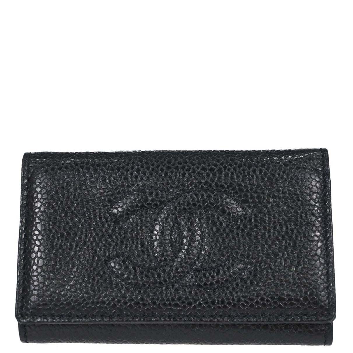 Chanel 1994-1996 Key Case Black Caviar Skin Small Good